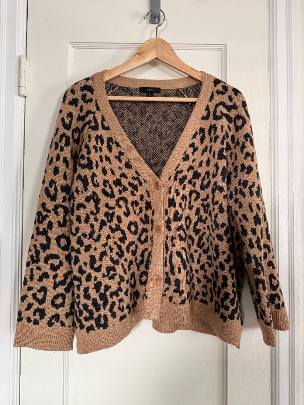 J.Crew Leopard Print Cardigan Sweater – Size Large